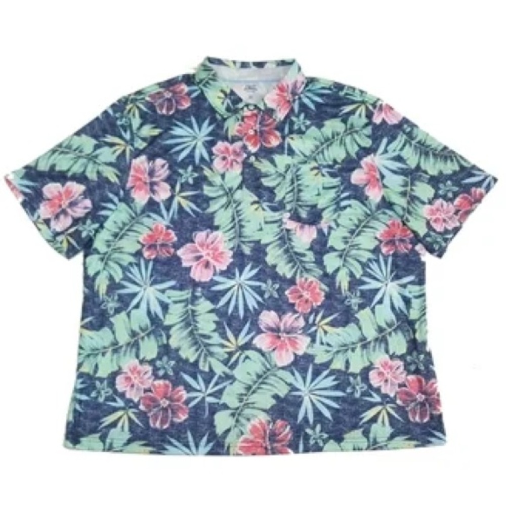 Izod Navy Floral Tropical Polo